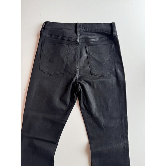 HUDSON Barbara Noir Coated Black Stretch High Rise Bootcut Jeans, Size 29 - Picture 9 of 16